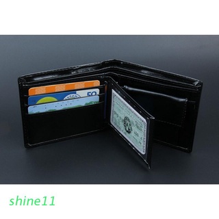 shine11 Men PU Leather Short Wallet ID Credit Card Holder Vintage Bifold Pocket Change Coin Business Purse