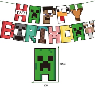 Minecraft Fiesta Temática Decoración Feliz Cumpleaños Pastel Látex Globos WWOS