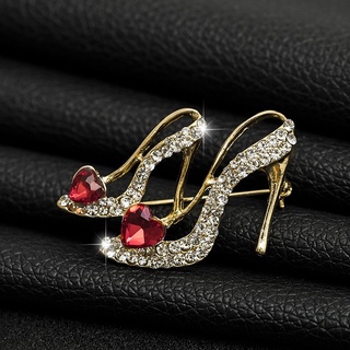 broche para mujer con forma de zapatos de cristal/diamante/accesorios para decoración de ropa