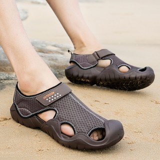 Woovoo sandalia Kasut Kasut zapatos de los hombres de malla redonda dedo del pie zapatos de playa para los hombres sandalias de gran tamaño 39-48 moda Casual zapatos de agua hombre sandalia