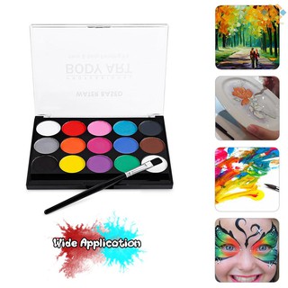 x $xin pintura profesional kit de pintura facial con base de agua de 15 colores lavable no tóxico para niños