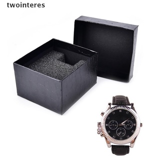 [twointeres] negro PU Noble Durable presente caja de regalo para pulsera reloj de joyería [twointeres]