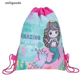 utiligoods sirena no tejida bolsa mochila niños viaje decoración escolar cordón bolsas de regalo venta caliente