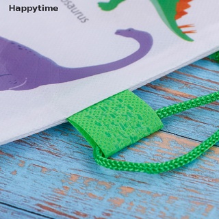 [Happytime] Bolsa de dinosaurio no tejida bolsa mochila niños viaje escuela bolsas con cordón (6)