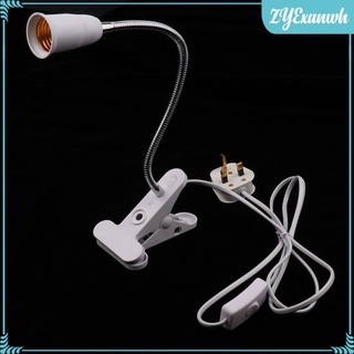 360 flexible extensión de la lámpara de bombilla clip titular e27 con interruptor de encendido/apagado enchufe del reino unido