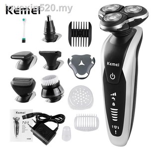 Tm Kemei 7 en 1 afeitadora eléctrica recargable nariz Trimmer multifunción máquina de corte de pelo masaje Facial