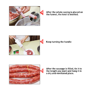 embutidos relleno de calidad alimentaria manual de salchichas fabricante de carne relleno de relleno operado a mano salami maker embudo herramientas de mano (6)
