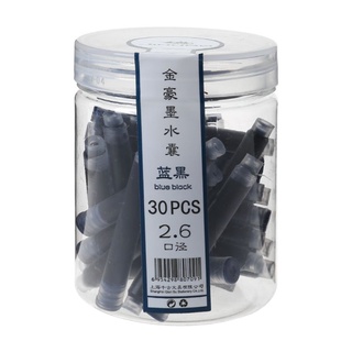RA 30pcs Jinhao Universal Black Blue Fountain Pen Ink Sac Cartridges 2.6mm Refills School Office Stationery (3)