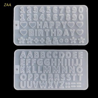 Zaa 2 pzas Molde De silicón con colgante De letras del Alfabeto en inglés