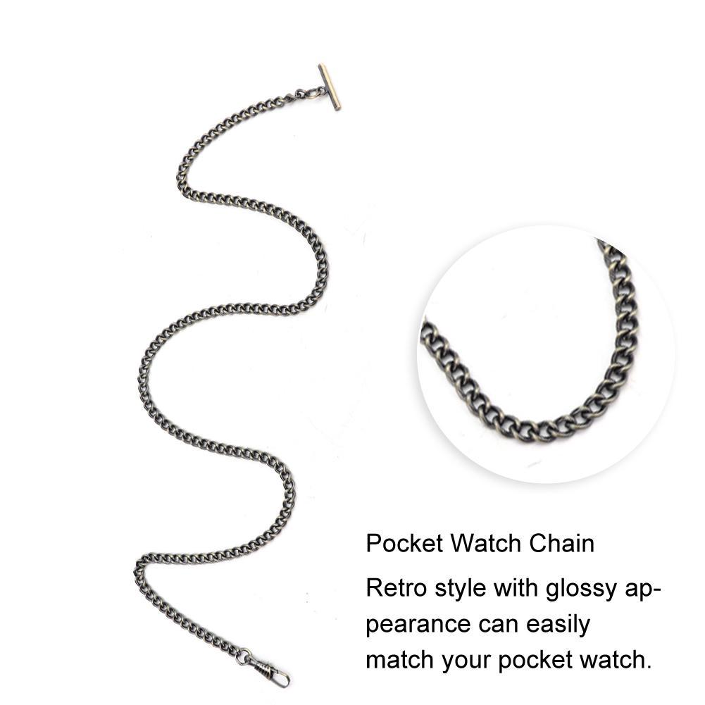 Beautywell 65cm de longitud Retro T-bar bolsillo reloj cadena colgante titular de Metal bolsillo relojes accesorios