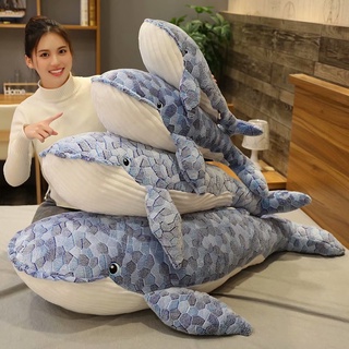 50-90cm tamaño gigante ballena peluche juguete azul mar animales peluche juguete abrazo tiburón suave Animal almohada niños