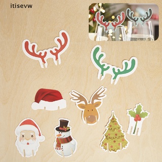 itisevw 10pcs tarjeta de copa de navidad decoraciones navideñas santa sombrero copa de vino decoración tarjeta co