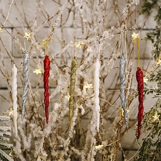 5 piezas de simulación de árbol de navidad de hielo colgante adorno falso icicle prop invierno congelado fiesta árbol de navidad decoración colgante