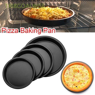 tribgoalwise - bandeja antiadherente para hornear pan, hogar y cocina, plato de pizza, molde para hornear, acero al carbono, color negro