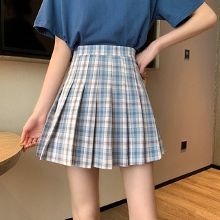 Primavera de 2021, nueva versión coreana de falda plisada a cuadros, falda de cintura alta, falda de línea a, bolsa de moda femenina, falda de cadera es delgada