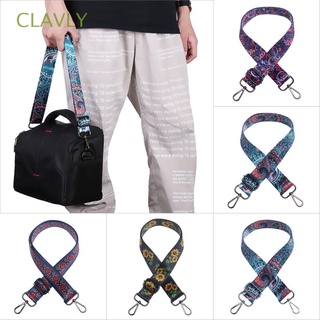 CLAVLY Fashion Handbag Chain Adjustable Backpack Accessories Colored Bag Belts Women Nylon National Wind Rainbow Shoulder Bag Straps