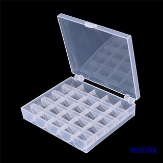 25 Cell Empty Bobbins Spools Box Sewing Machine Bobbin Case Organizer Storage (1)
