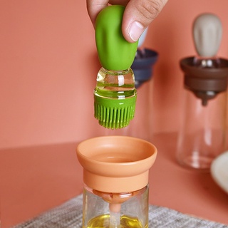 bringou 180ml Leak-proof Oil Bottle with Silicone Brush Glass Filtration Residue Oil Container Bottle Cooking Tools (3)