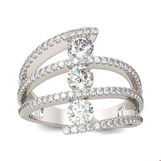 anillo de plata 925 con gemas de circonita con forma geométrica para mujeres accesorios para compromiso de boda