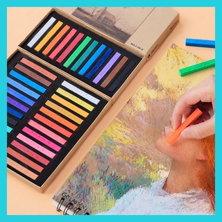 Marie Soft Pastel 12/24/36/48 Colores/Set Pintura Crayones Arte Dibujo Tiza Color Crayon Cepillo Papelería Para Estudiantes Regalo (1)