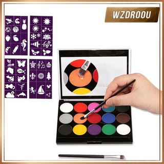 Wzdroou Paletas De polvo De 15 colores Para maquillaje/Pintura Facial y cuerpo (6)
