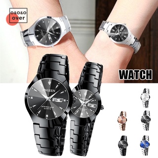 parejas relojes con fecha automática estilo simple cuarzo metal reloj casual relojes de pulsera regalo para mujeres hombres