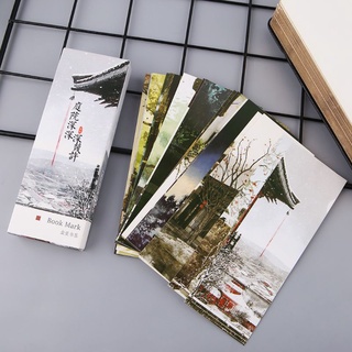 ange 30pcs creativo estilo chino marcapáginas de papel pintura tarjetas retro hermoso marcador en caja regalos conmemorativos (8)