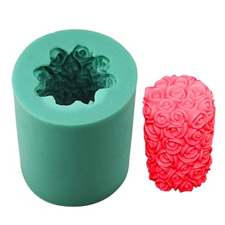 Bst 3D Rose flor vela molde de silicona DIY yeso yeso molde de yeso forma cilindro de silicona jabón velas moldes