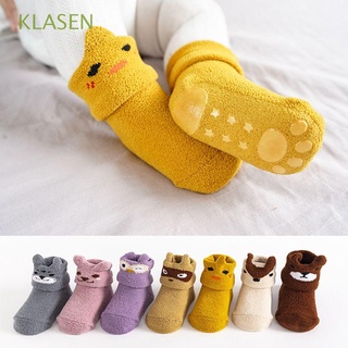 KLASEN Girls Baby Socks Infant Anti-slip Sole Newborn Floor Socks Cute Keep Warm Children Toddler Cotton Soft Cartoon