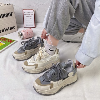 Daddy shoes Mujer Otoño 2021 Suela Gruesa Aumentar Pequeños Zapatos Blancos Estudiante Versión Coreana De Todos : 2021 [fgdsg884 . my9.7] (7)