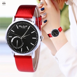 Classic Round Dial Couple Watches Quartz Watch Casual Watch with Faux Leather Band for Women Men
