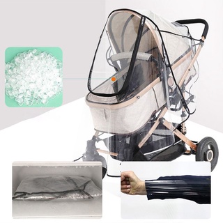 Omg* Universal cochecito cubierta de lluvia carro paraguas impermeable ventilación lateral escudo clima bebé accesorios de coche (3)