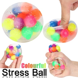 HOT Pop It Fidget Toy Stress Relief Balls Colorful Beads Sensory Soft Ball Anti-Stress Toys