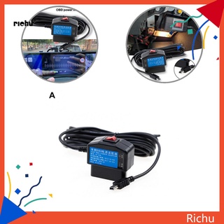 Richu* adaptador de alimentación Flexible OBD Cable de carga USB adaptador de alimentación amplia aplicación para vehículo