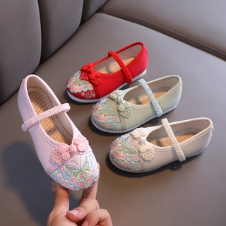 2021 verano nueva mariposa impresión Folk Dance zapatos estilo chica estilo antiguo mostrar zapatos de tela moda lindo dulce caliente 25-36