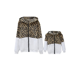 S♆-Disfraz de invierno de otoño/padre/niños/estampado de leopardo/sudadera de manga larga con estampado de leopardo para padre/madre/bebés/niños