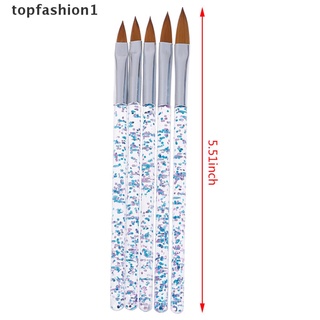 topn 5 pzs/juego de pinceles acrílicos para decoración de uñas/pintura/pintura/diseño/pluma de dibujo/herramienta.