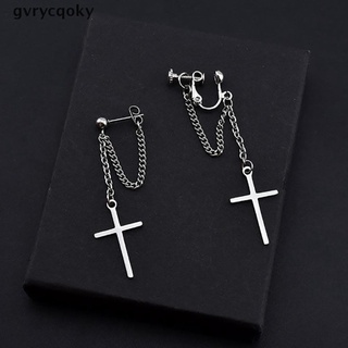 [gvrycqoky] pendientes de cruz de acero inoxidable unisex para mujer estilo rock gótico joyería regalo