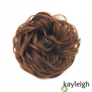 ♣Ct♣Messy Bun Hair Scrunchies, ondulado rizado Donut cola de caballo piezas de pelo sintético Bun extensiones para las mujeres