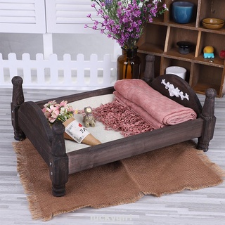 Regalo desmontable fondo Mini fotografía Props fácil instalación posando cama de bebé de madera