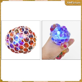 Mesh Soft Squeeze Balls Stress Relief LED Light Up Kids Sensory Toy Gift