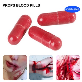 Amerbigsea 3Pcs juguetes complicados Horror efectos realistas divertido Halloween falso píldora de sangre para el día de los inocentes