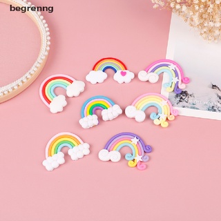 begrenng 2 piezas arco iris multicolor nube cupcake topper fiesta de cumpleaños tartas decoración co