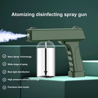 500ml nano pistola de pulverización de luz azul desinfección pulverizador recargable atomización pistola de desinfección