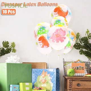pospicil globos de dinosaurio de 12 pulgadas transparentes juguetes para niños suministros de fiesta de navidad animal niño regalos 10pcs látex decoraciones de cumpleaños/multicolor