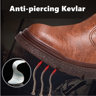Botas de seguridad de la moda Anti-aplastamiento Anti-piercing protector del dedo del pie de acero botas Kasut Kasut Kasut Kerja impermeable Anti-quemaduras zapatos de trabajo botas tácticas (5)