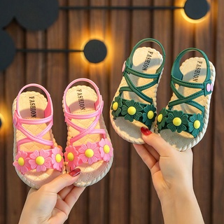 Sandalias para niñas2021Nuevo verano niña bebé moda princesa mediana y grande niños suave Fondo zapatos de playa para niños