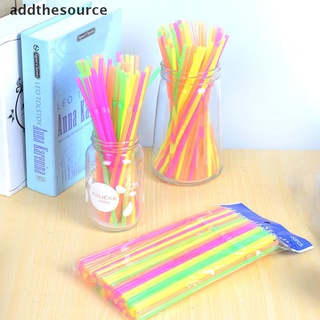 [Addthesource] Fluorescent Bendable Drinking Straws Disposable Beverage Straws Wedding Decor HGDX