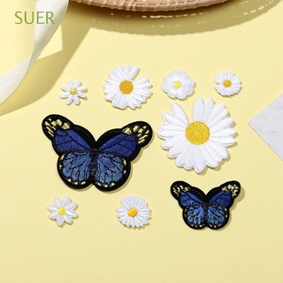 SUER Accessories Iron On Patches Mix Embroidery Patch Butterfly Clothes Sticker Fabric Embroidered Sewing Clothing Small Daisy