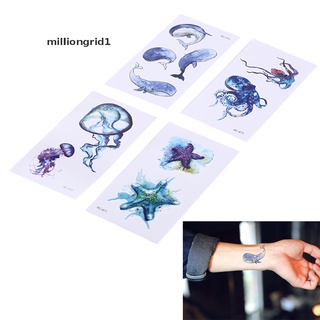 [milliongrid1] tatuajes temporales nuevos animales marinos impermeables falsos arte corporal brazo tatuaje adhesivo caliente